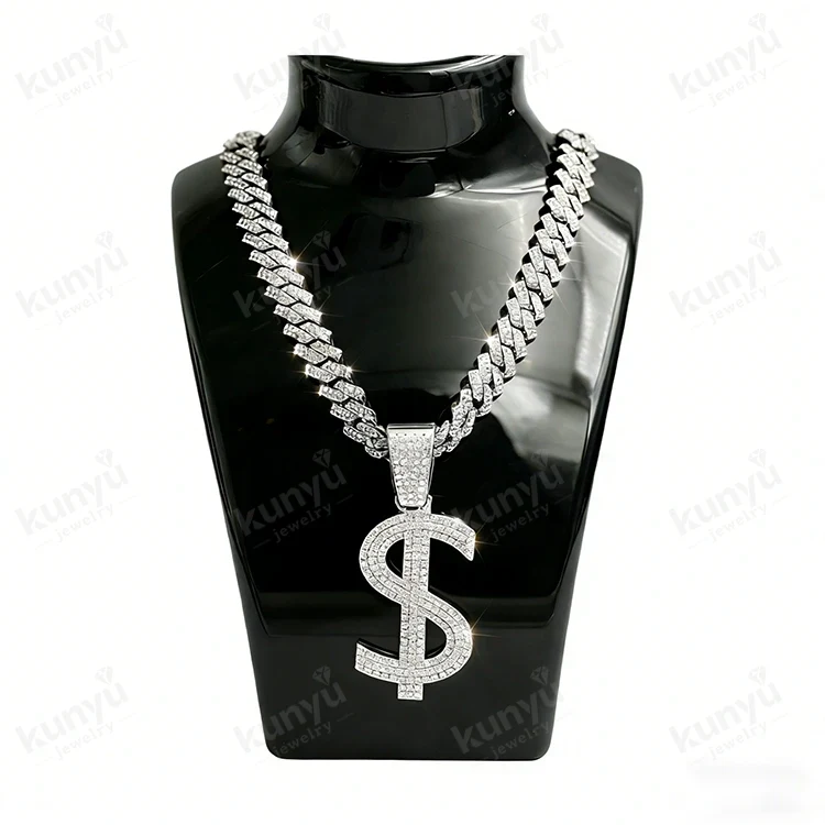 Hip Hop dollarin merkki kaulakoru Hip Hop dollarin merkki kaulakoru